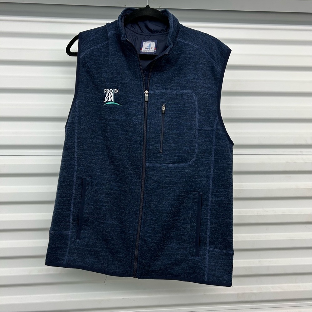Johnnie-O Vest Men's  Large Blue Wes Full Zip Golf Logo  Jacket
